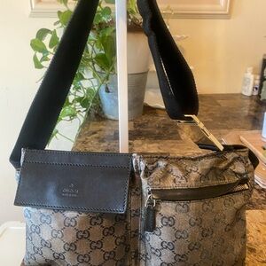 Gucci Black and Tan Body Bag